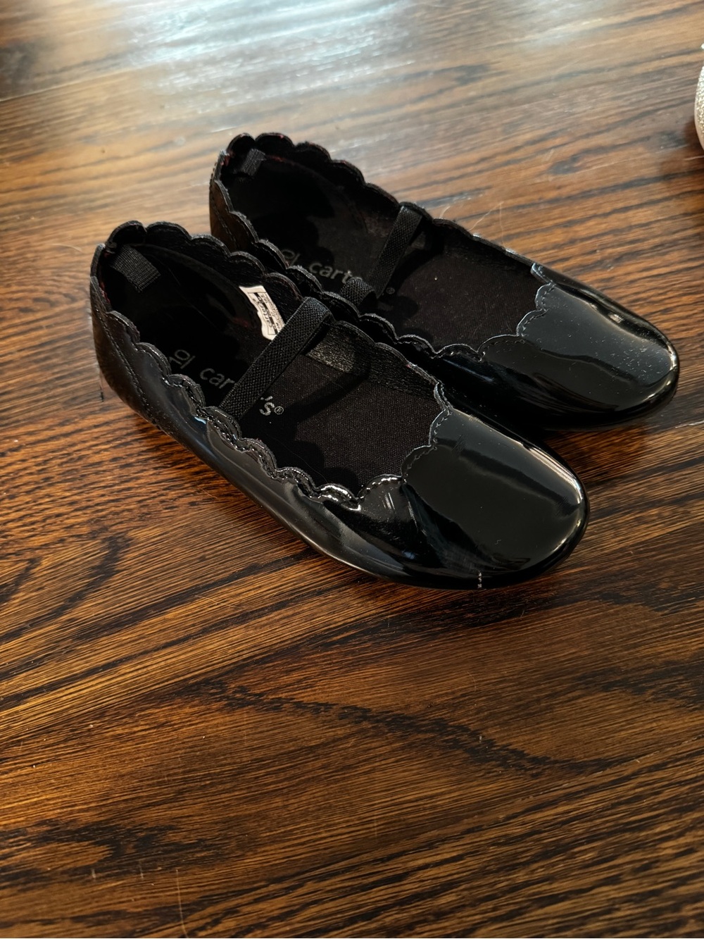 Carter's Black Patent Scalloped Mary Jane Girls Dress Shoes